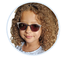 Little Girl Wearing Irlen Filters on her Glasses